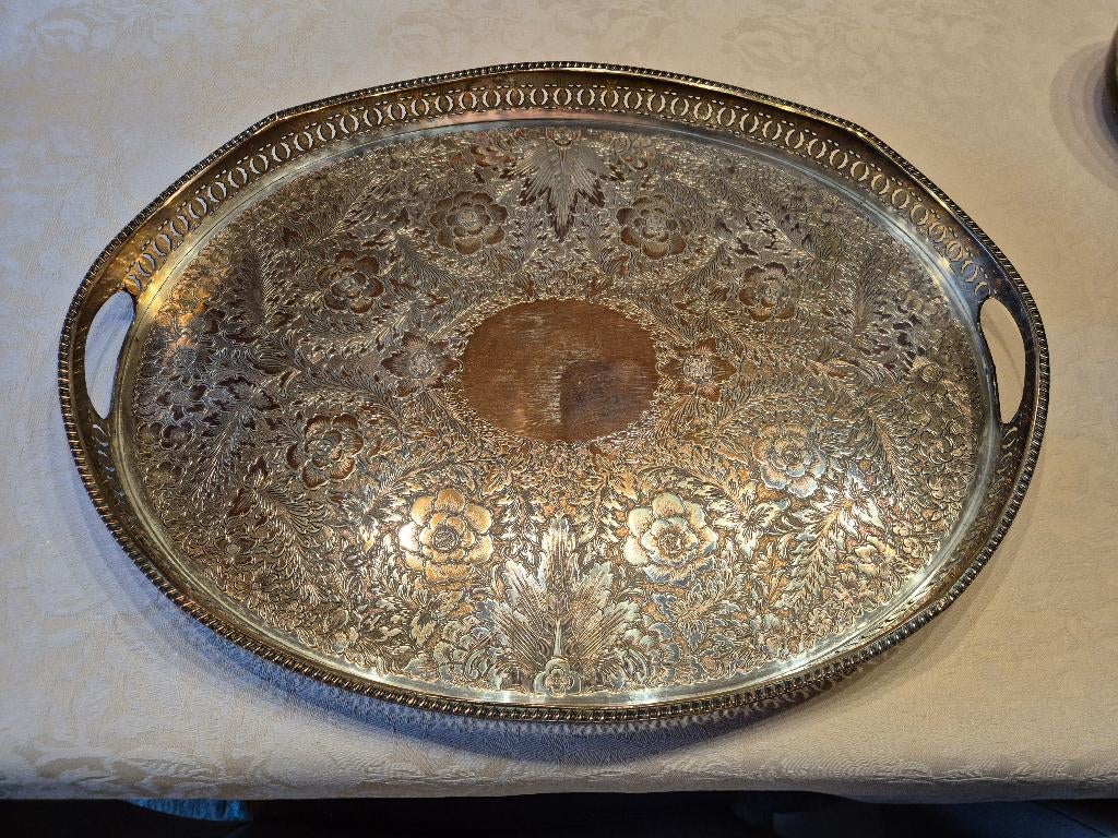 Dienblad, Ophalen, Zo goed als nieuw, Ovaal, Metaal