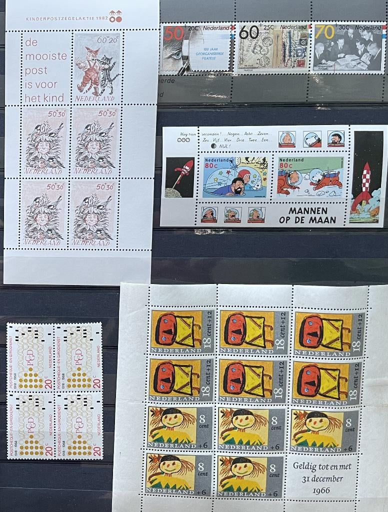 Postzegelvellen (NL & Europa) – 4 Velletjes + Deelvel, Verzenden, Europa