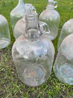 Oude glazen gallon flessen plus fles in antiek groen gl fles, Enlèvement