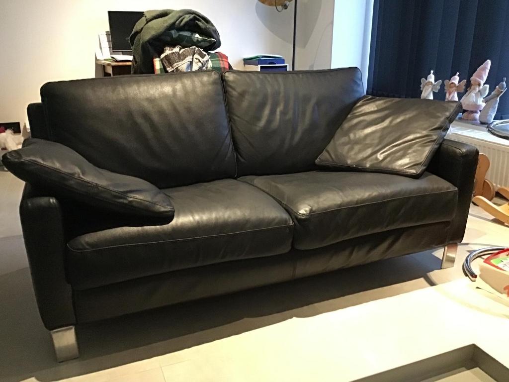 Moderne zetel, Ophalen, Driepersoons, Leer, Zo goed als nieuw