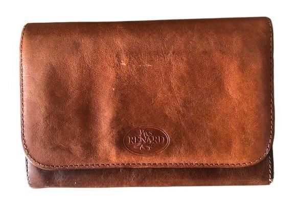 Portefeuille en cuir Yves RENARD 1985-1990, Bijoux, Sacs & Beauté, Porte-monnaie & Portefeuilles, Comme neuf, Brun, Cuir, Avec fermeture à pression