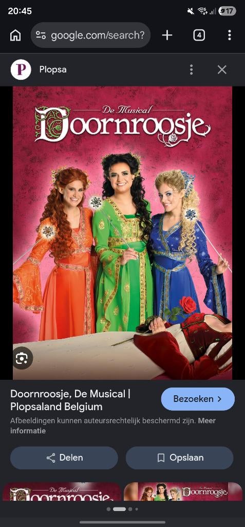 2 tickets Doornroosje musical, Twee personen, April