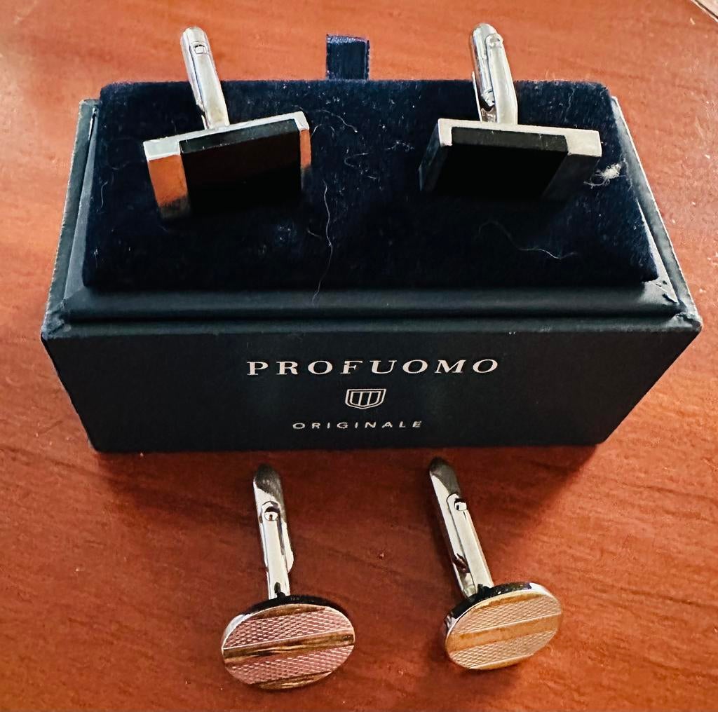 Profuomo Originale manchetknopen set  2x, Bijoux, Sacs & Beauté, Boutons de manchette, Enlèvement ou Envoi, Comme neuf, Autres matériaux