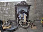 Vintage lot spiegels, karrenwielen & luster + extra's, Ophalen, Gebruikt, 100 tot 150 cm, 75 tot 100 cm