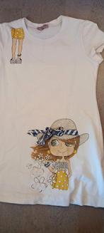 Witte tuniek jurk meisje steentjes Monnalisa maat 140, Meisje, Ophalen of Verzenden, Zo goed als nieuw, Jurk of Rok