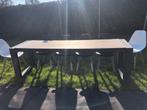 Tuintafel 240  x 70 en 6 stoelen, Ophalen, Gebruikt, Rechthoekig