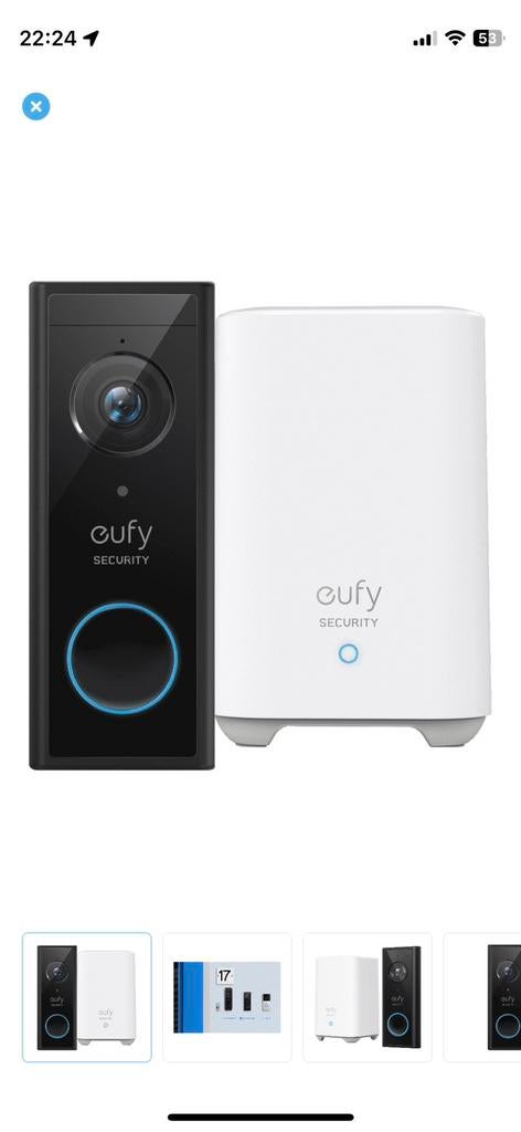 Eufy sonnette + camera intérieur, Enlèvement, Comme neuf