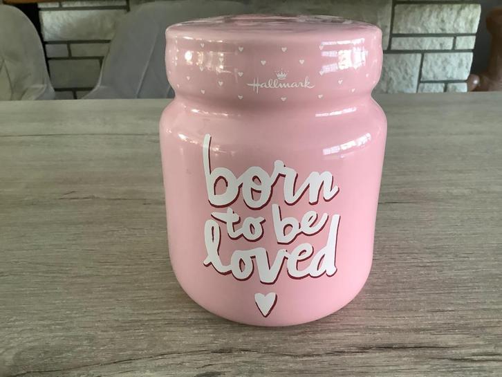 La première tirelire pour bébé (Hallmark) (15 cm), Collections, Tirelires, Comme neuf, Autres thèmes, Pierre, Poterie ou Céramique