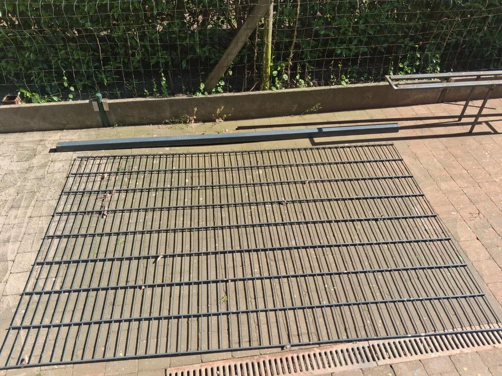17.5m  draadpaneel Dubbelstaaf mat., Ophalen, Gebruikt, IJzer, Dubbelstaafmat hekwerk