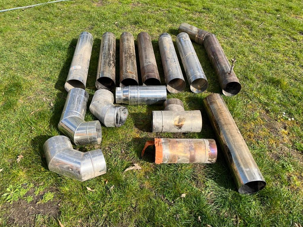 RVS buizen + bochten  180 mm, Ophalen, Bochten