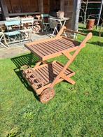 Tuintafeltje op wielen, tuintrolley, Jardin & Terrasse, Chaises longues, Enlèvement, Comme neuf, Bois, Mobile