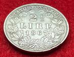 Rare Ancienne Pièce de 2.5 Lires 1867 en Argent, Enlèvement ou Envoi, Argent