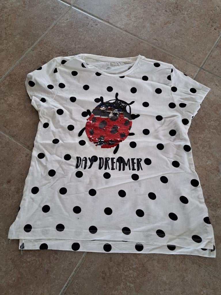 T-shirt met lieveheersbeestje, maat 146, Kinderen en Baby's, Kinderkleding | Maat 146, Ophalen of Verzenden, Zo goed als nieuw