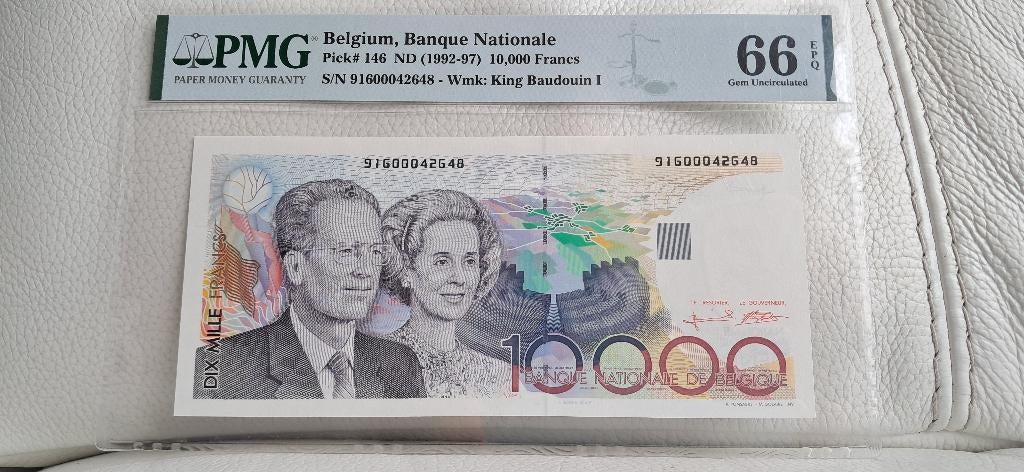 10 000 francs Baudouin et Fabiola, Enlèvement ou Envoi, Billets en vrac