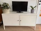 Metalen witte (tv)kast, Ophalen, Gebruikt, 100 tot 150 cm, Minder dan 100 cm