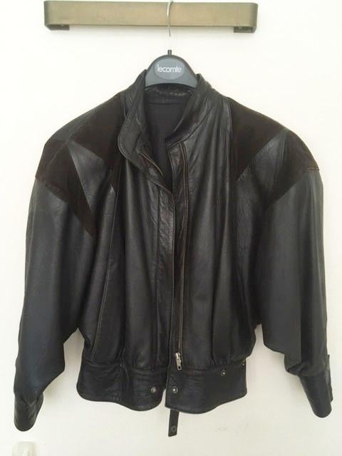 Veste en cuir pour femme T 38/40, Enlèvement, Porté, Taille 38/40 (M), Noir