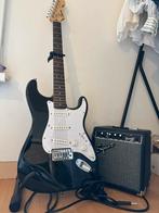 fender squier stratocaster zwart, Ophalen, Zo goed als nieuw, Fender