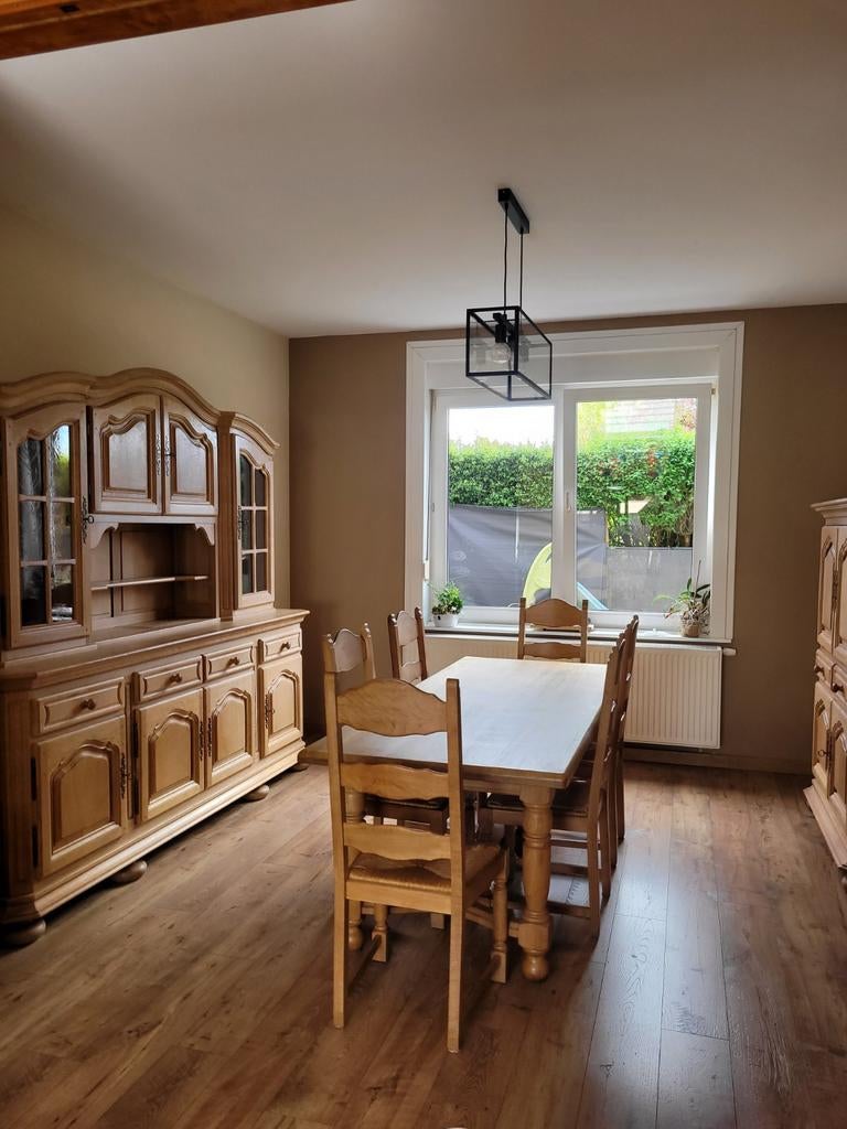 Salle à manger en chêne clair Lambermont + 6 chaises, Maison & Meubles, Mobilier complet, Enlèvement