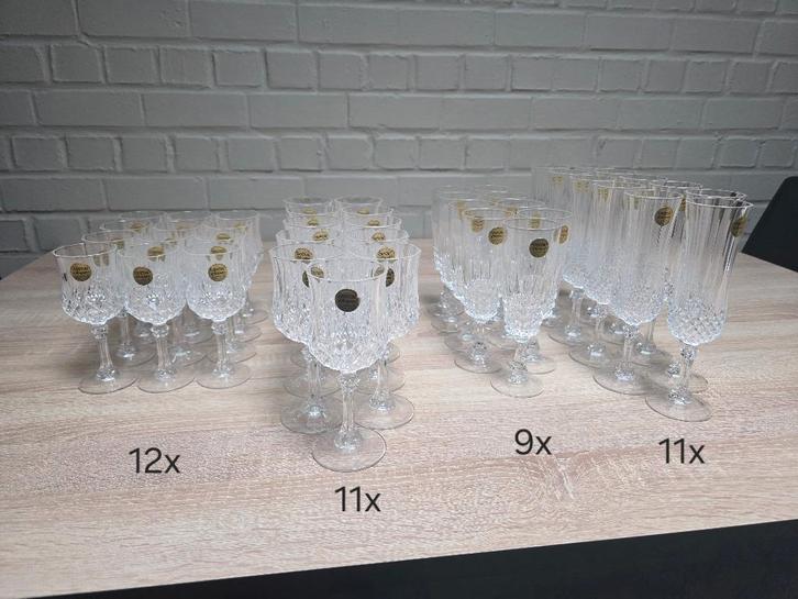 Prachtige 43-delige set Cristal d'Arques, Collections, Verres & Petits Verres, Comme neuf, Autres types, Enlèvement