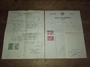 1943 : factuur begrafenis en overlijdensakte : Antwerpen beschikbaar voor biedingen