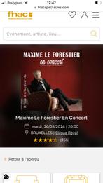 2 Places concert Maxime Le Forestier Bruxelles 26/03/24, Tickets & Billets, Deux personnes, Autres types, Mars