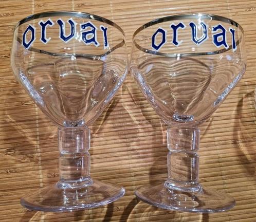 ORVAL - glazen met of zonder emaille (2), Verzamelen, Biermerken, Zo goed als nieuw, Glas of Glazen, Overige merken, Ophalen of Verzenden