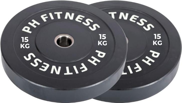 PH Fitness Bumper Plates 15KG Set – 50mm Olympische 2 stuks, Sports & Fitness, Équipement de fitness, Neuf, Autres types, Bras