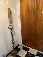 Grote koperen kandelaar met paaskaars, Antiek en Kunst, Antiek | Brons en Koper, Ophalen, Koper