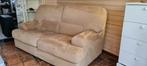 fauteuil 2-zit beige  in suède, Huis en Inrichting, Overige materialen, 150 tot 200 cm, Vintage, Tweepersoons