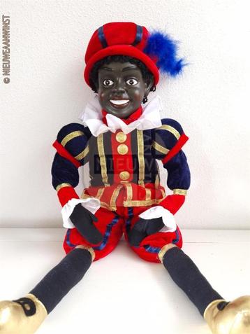 Authentieke V&D etalage zwarte Piet pop - 60cm, rood/blauw beschikbaar voor biedingen