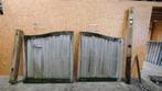 Dubbele padouk houten vleugelpoort met brievenbus, 200 cm ou plus, Portail battant, Utilisé, Bois