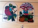 2 x œuvres d'art en verre peintes à la main. Décoration de f, Hobby & Loisirs créatifs, Peinture, Enlèvement