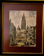 Mooie Afbeelding van Antwerpse kathedraal, Huis en Inrichting, Ophalen, Minder dan 50 cm, Minder dan 50 cm, Print