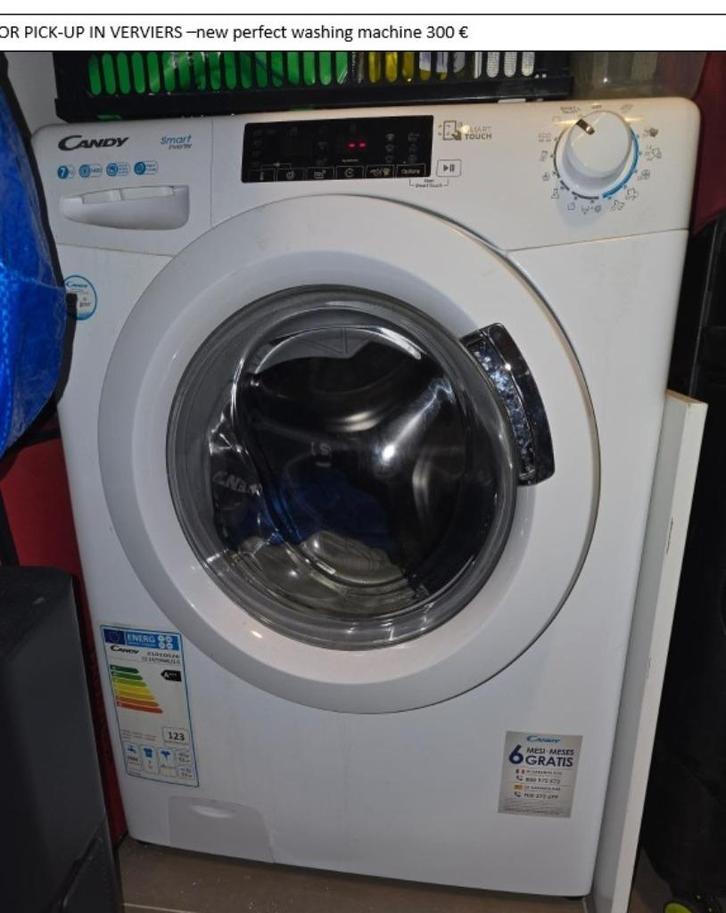 Washing machine, Elektronische apparatuur, Wasmachines, Nieuw, Voorlader, 6 tot 8 kg, 85 tot 90 cm, 1200 tot 1600 toeren, Energieklasse A of zuiniger