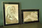 Kunstwerk Naakte vrouw (1983) - optische illusie - goudfolie, Antiquités & Art, Art | Lithographies & Sérigraphies, Enlèvement ou Envoi