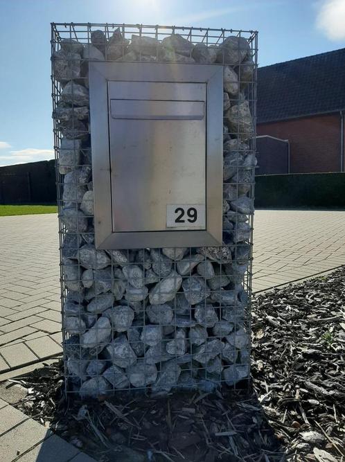 Nieuwe steenkorven/stenen brievenbus incl Verzending, Tuin en Terras, Brievenbussen, Inox, Verzenden