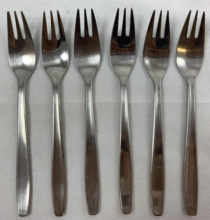 Gero Zilmeta 512 Foxtrot 6x taartvorken 14 cm gebaksvorken, Huis en Inrichting, Keuken | Bestek, Zo goed als nieuw, Verzenden