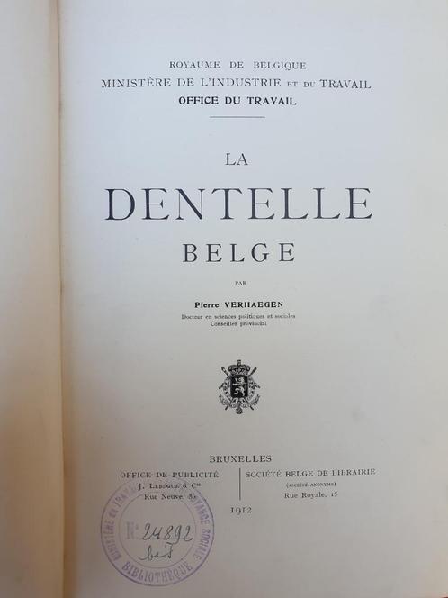 (DENTELLE) La dentelle belge, Livres, Histoire nationale, Utilisé, Enlèvement ou Envoi
