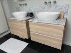 Badkamermeubel met Carrara marmer blad (2 stuks), Maison & Meubles, Salle de bain | Meubles de Salle de bain, 25 à 50 cm, 50 à 100 cm