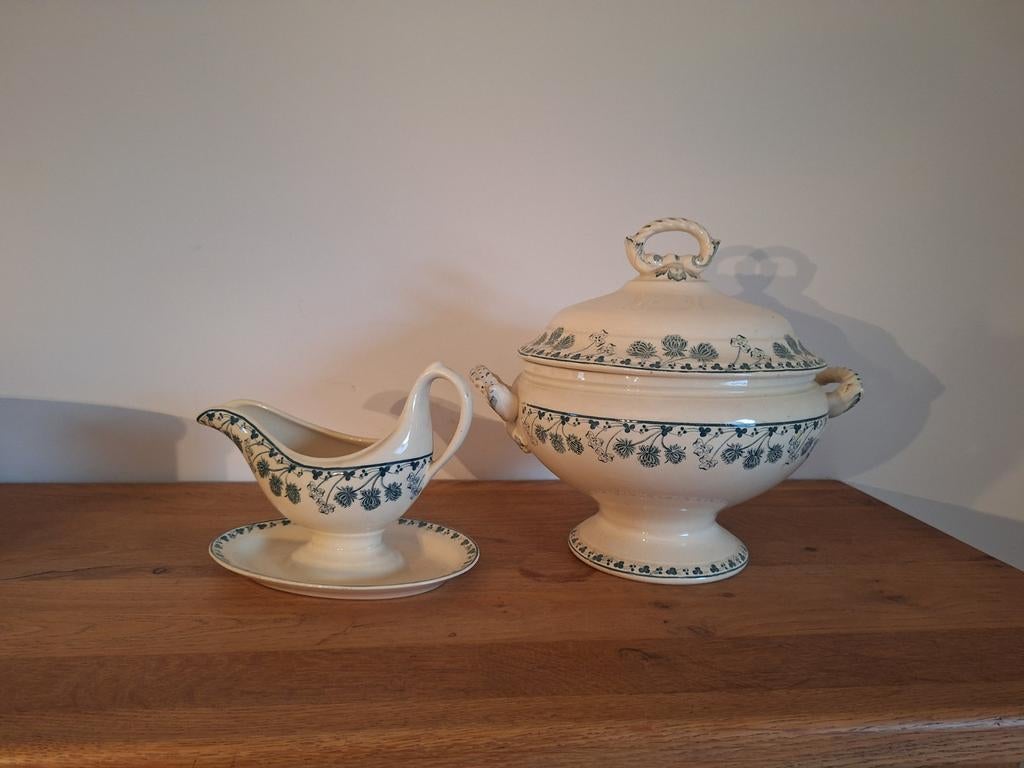 Saus en soepkom "Boch Frères", Antiquités & Art, Antiquités | Vases, Enlèvement