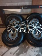 4 winterbanden op stalen velgen met sierdeksels, Auto-onderdelen, Banden en Velgen, Ophalen, Velg(en), 16 inch, Winterbanden