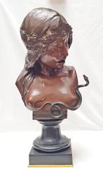 Bronzen Art Nouveau Buste- I. De Rudder -"Cleopatra" 58 cm H, Antiek en Kunst, Ophalen of Verzenden