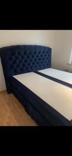 Bed, Blauw, 180 cm, Stof, Zo goed als nieuw