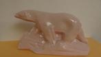 ART DECO IJSBEER ROZE KERAMIEK CRAQUELÉ, Ophalen of Verzenden