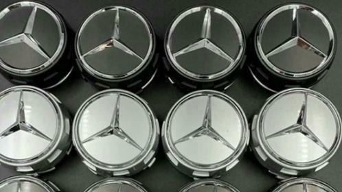 Mercedes Amg naafdoppen/centercaps Ø75mm mat zwart of zilver, Auto-onderdelen, Klein materiaal, Mercedes-Benz, Nieuw, Ophalen of Verzenden