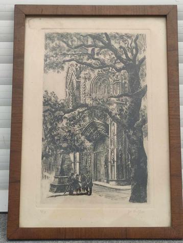 Eau forte signe jos delfosse beschikbaar voor biedingen