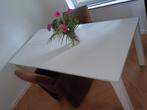 Witte eettafel, uitschuifbaar tot 180 cm, Huis en Inrichting, Tafels | Eettafels, Ophalen, Zo goed als nieuw