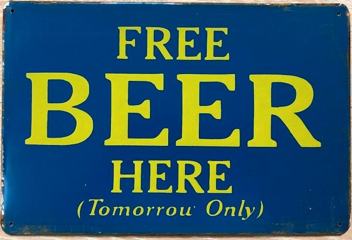 Metalen rusty-old vintage look wandplaat man cave humor bier, Maison & Meubles, Accessoires pour la Maison | Décorations murale