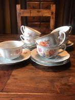 Vintage porseleinen kopjes en bordjes romantische stijl, Antiek en Kunst, Antiek | Servies compleet, Ophalen of Verzenden