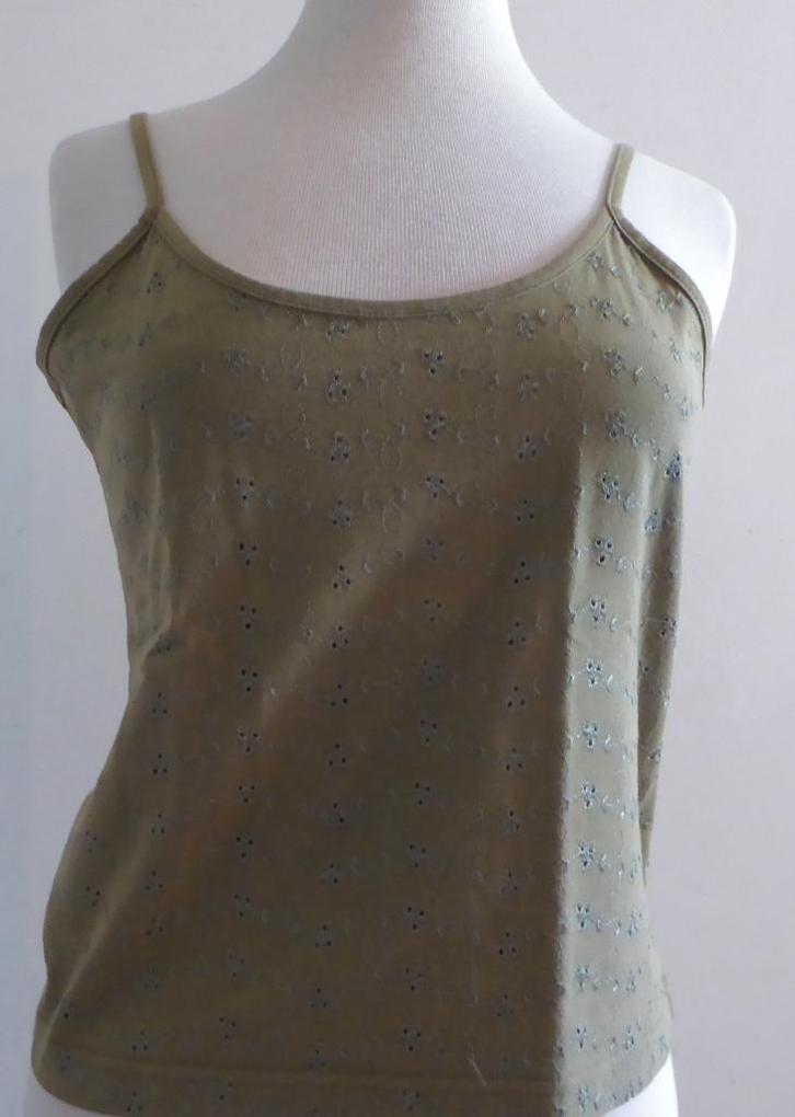 Topje olijfgroen " Hennes " Large, Kleding | Dames, Topjes, Zo goed als nieuw, Ophalen of Verzenden